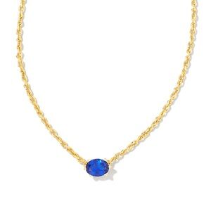 KENDRA SCOTT Cailin Gold Pendant Necklace in Blue Crystal NWT/Pouch